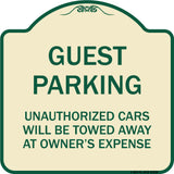 Guest Parking Unauthorized Cars Will Be Towed Away at Owner's Expense
