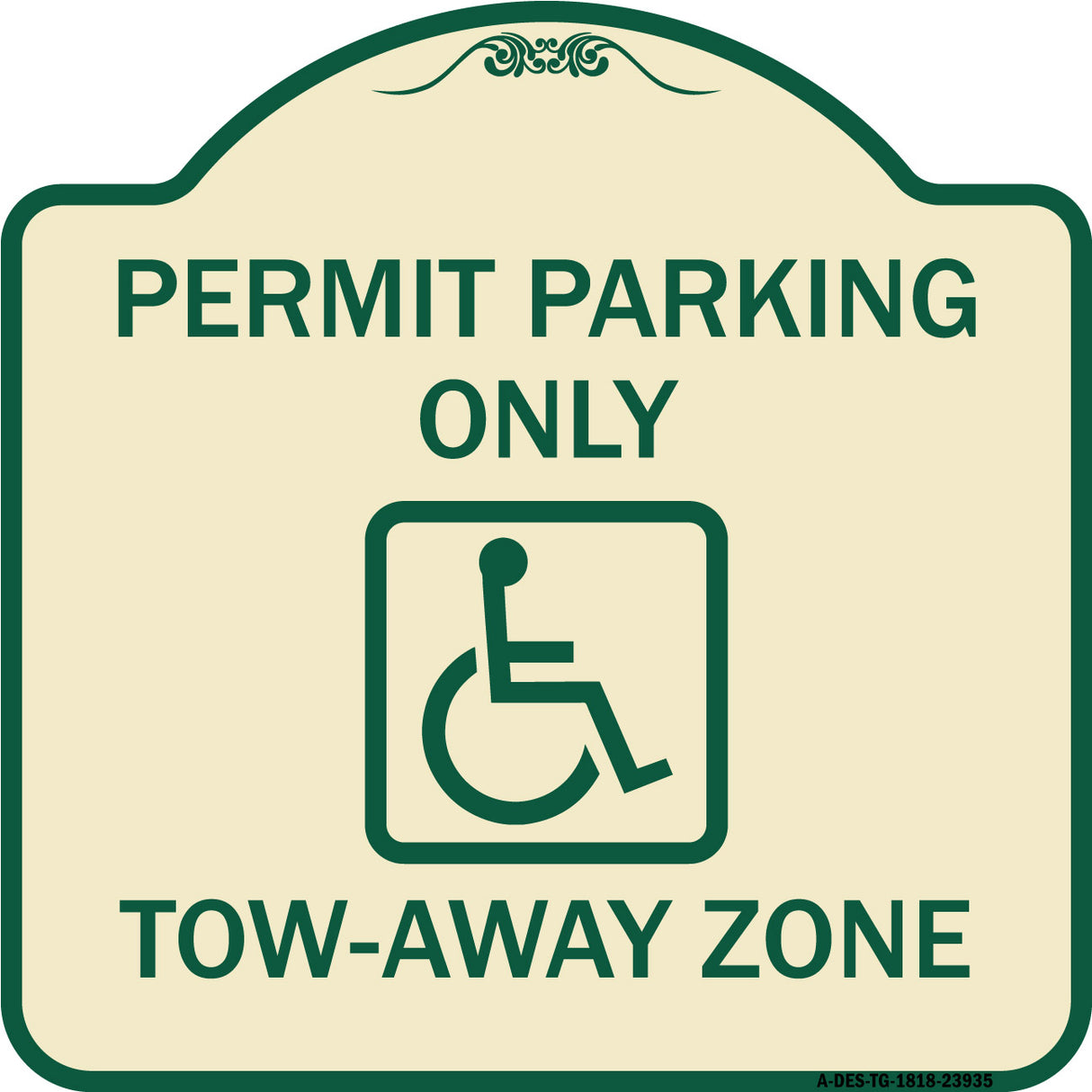 Georgia ADA Handicapped Parking Sign Accessible Permit Parking Only Tow-Away Zone with Symbol