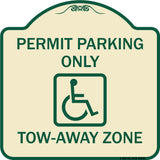 Georgia ADA Handicapped Parking Sign Accessible Permit Parking Only Tow-Away Zone with Symbol