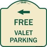 Free Valet Parking with Left Arrow