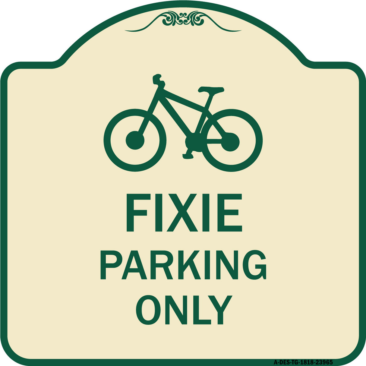 Fixie Parking Only Sign