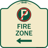 Fire Zone (No Parking Symbol and Left Arrow)
