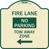 Fire Lane Tow-Away Zone with Left Arrow
