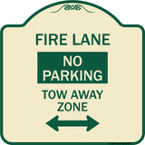Fire Lane Tow-Away Zone with Bidirectional Arrow