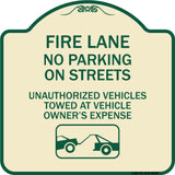 Fire Lanes No Parking on Streets Unauthorized Vehicles Towed at Owner Expense with Graphic