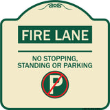 Fire Lane - No Stopping Standing or Parking (With No Parking Symbol)