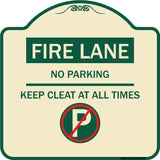 Fire Lane - No Parking Keep Clear at All Times (With No Parking Symbol)