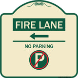 Fire Lane - No Parking (With No Parking Symbol and Left Arrow)