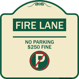 Fire Lane - No Parking $250 Fine (With No Parking Symbol)