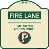 Fire Lane - Emergency Access Route (With No Parking Symbol)