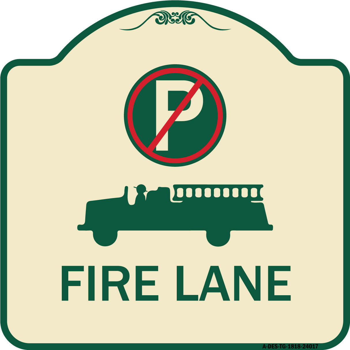 Fire Lane (With No Parking Symbol & Graphic)