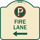 Fire Lane (No Parking Symbol and Left Arrow)