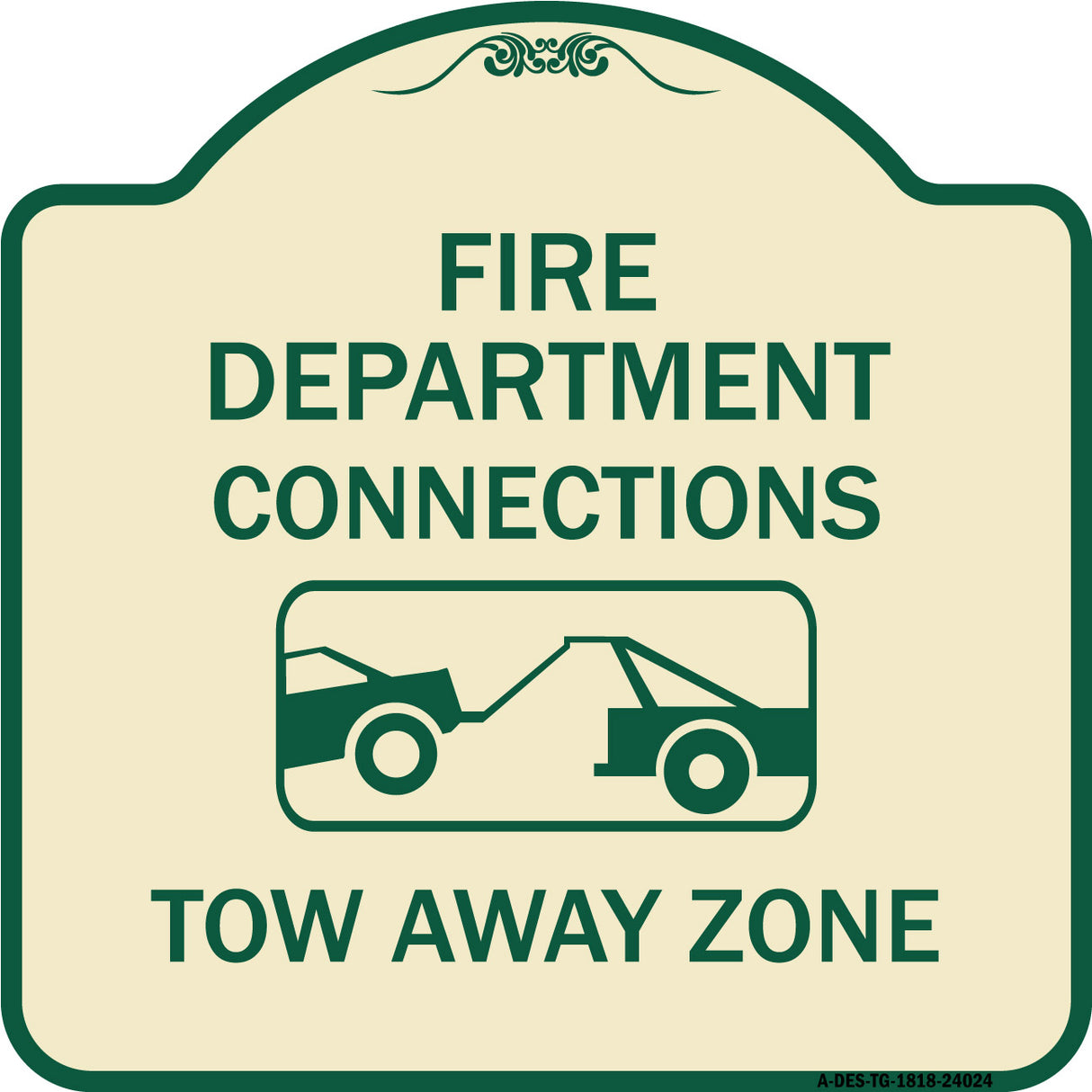 Fire Department Connection Tow Away Zone (With Graphic)