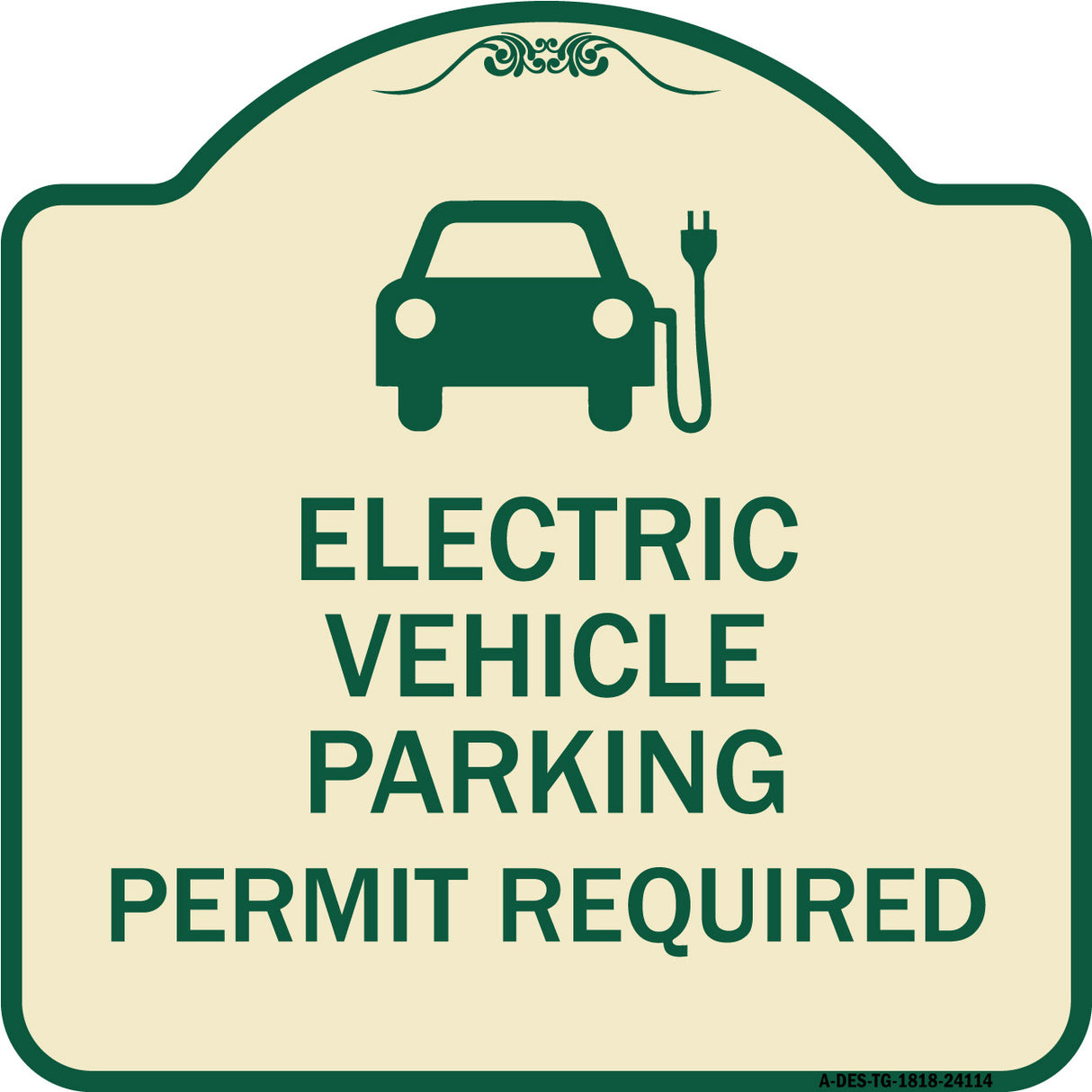 Electric Vehicle Parking Permit Required (With Electric Car Graphic)