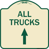 Driveway Sign All Trucks Move Ahead with Up Arrow