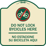 Do Not Lock Bicycles Here - No Estacione Su Bicicleta Aqui (With No Bicycle Graphic)