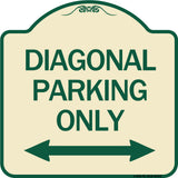 Diagonal Parking Only with Bidirectional Arrow