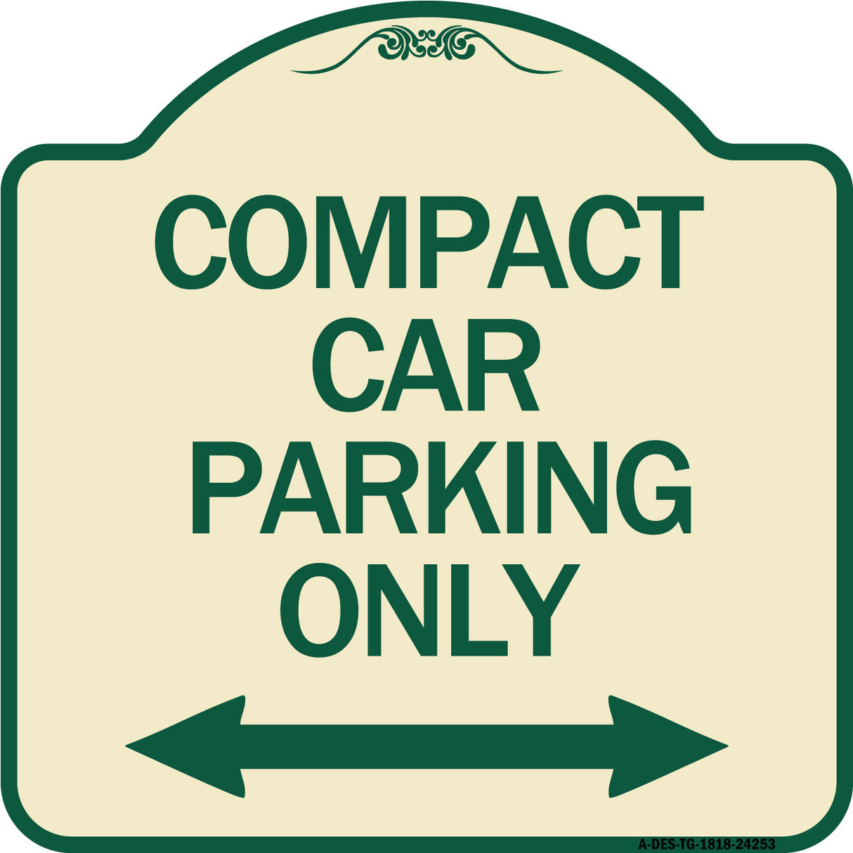 Compact Car Parking Only (With Bidirectional Arrow)