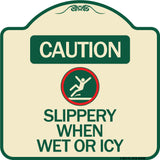 Caution - Slippery When Wet or Icy (With Graphic)