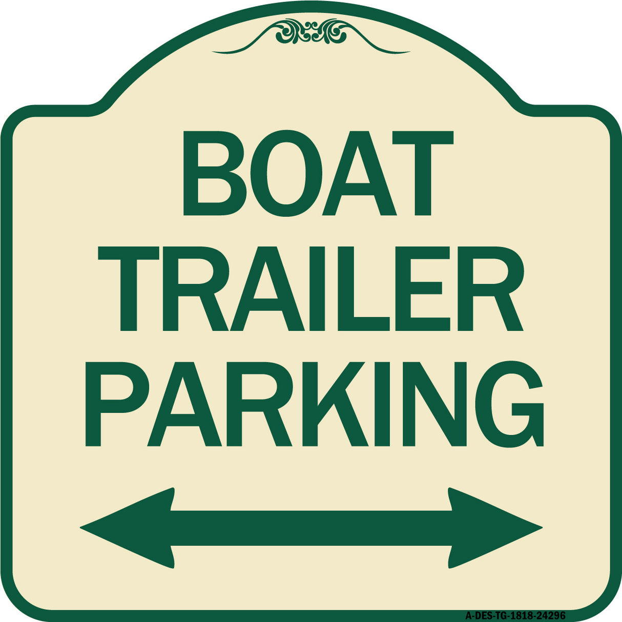 Boat Trailer Parking (With Bidirectional Arrow Symbol)