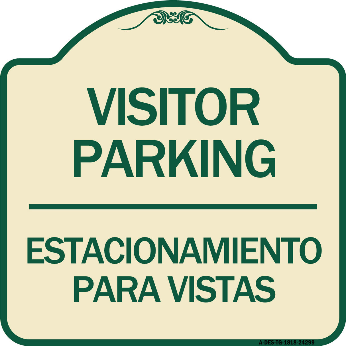 Bilingual Reserved Parking Sign Visitor Parking Estacionamiento Para Visitas