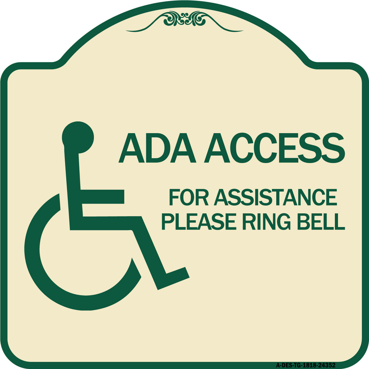 ADA Access for Assistance Ring Bell (With New Isa Symbol)