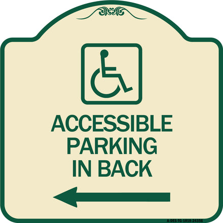 Accessible Parking on Left Arrow (With Graphic)