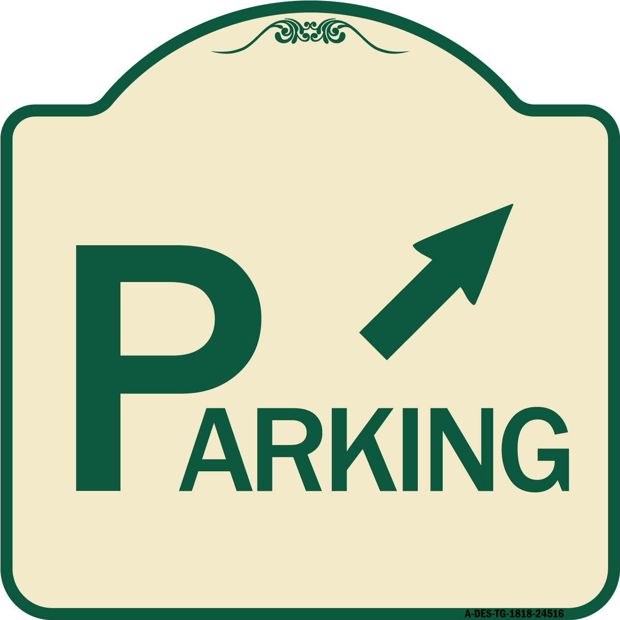 Parking with Arrow Pointing to Top Right
