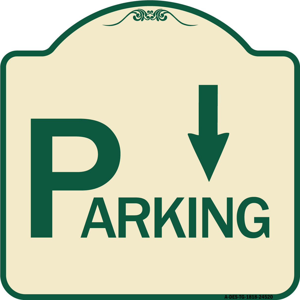 Parking with Arrow Pointing Down