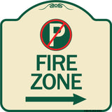 (No Parking Symbol and Right Arrow)