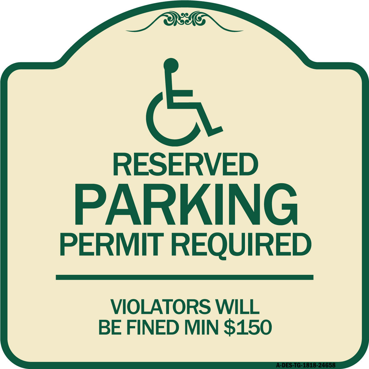 (Modern Isa Symbol) Connecticut Reserved Parking Permit Required Violators Will Be Fined Min $150