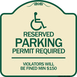 (Modern Isa Symbol) Connecticut Reserved Parking Permit Required Violators Will Be Fined Min $150