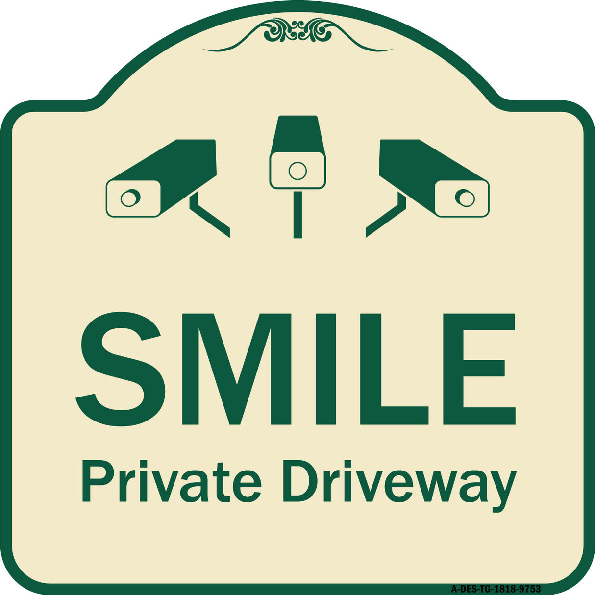 Smile Private Driveway With Video Surveillance Camera Graphics