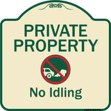 Private Property, No Idling With Graphic
