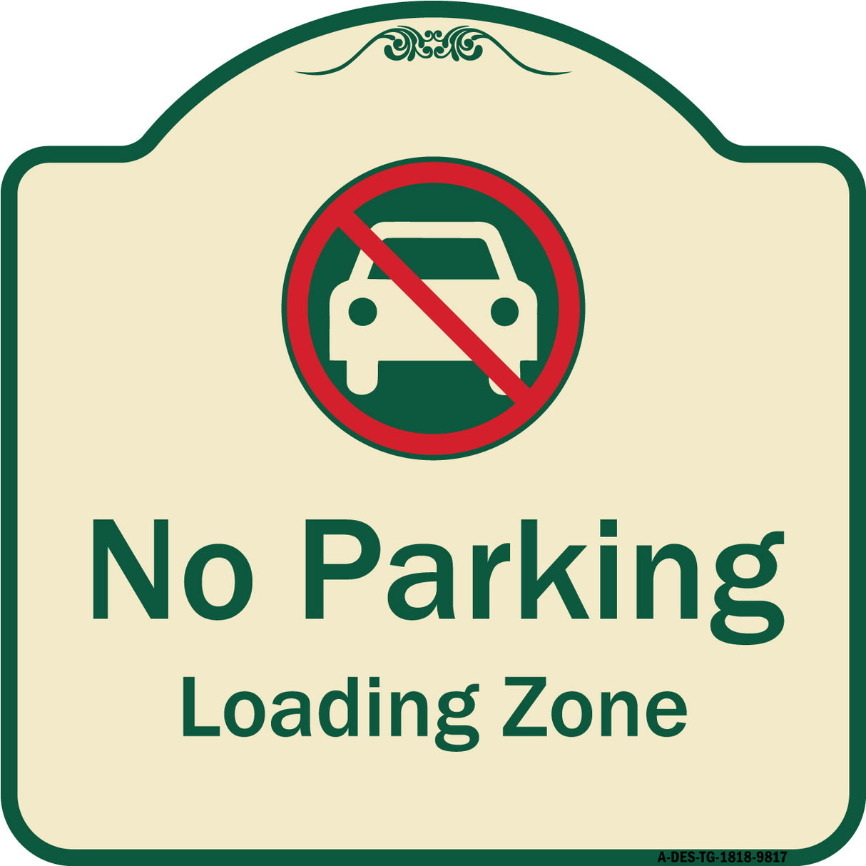 No Parking, Loading Zone With No Car Symbol