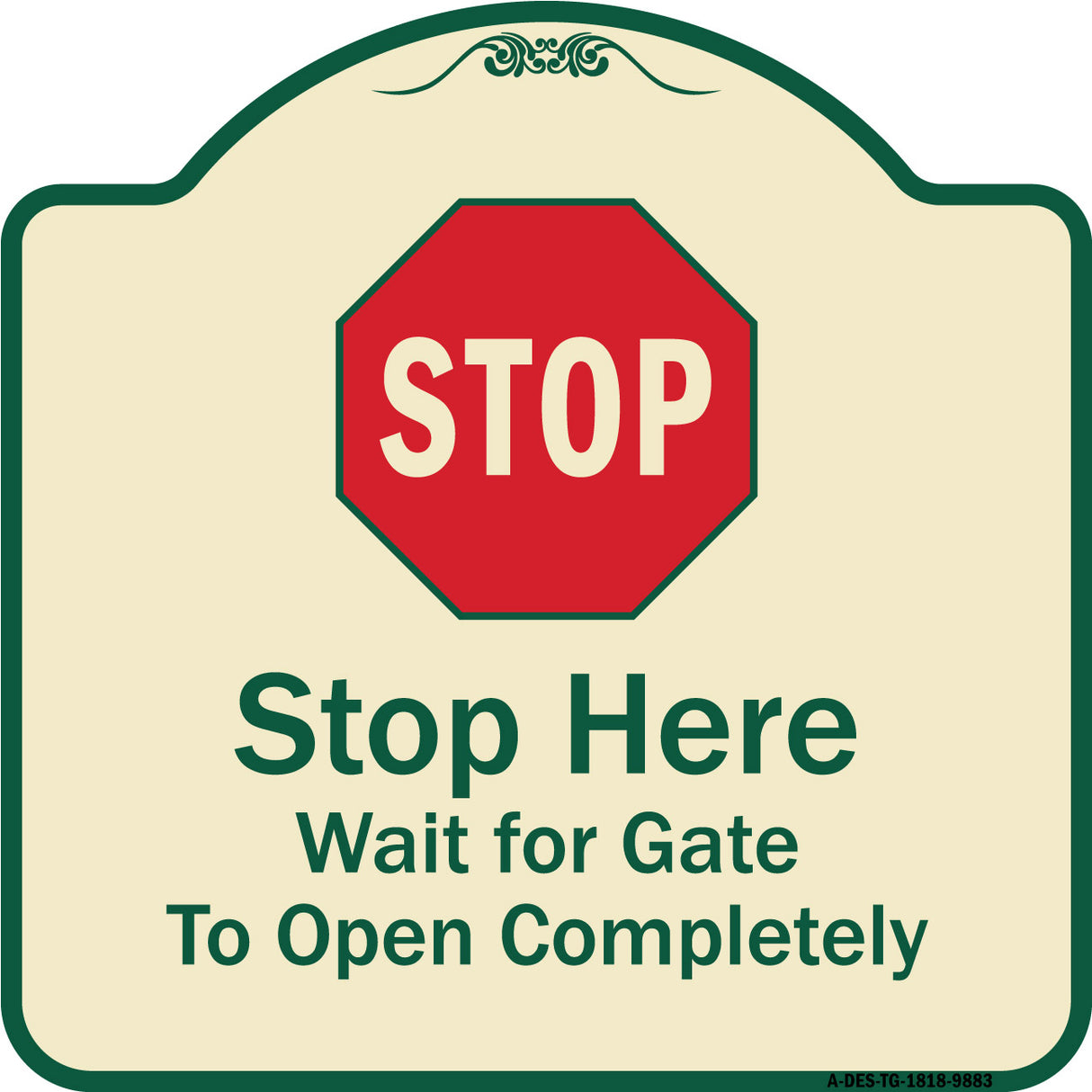 Stop, Wait For Gate To Open Completely With Symbol