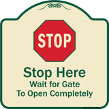 Stop, Wait For Gate To Open Completely With Symbol