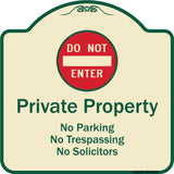 Private Property No Parking Trespassing Or Solicitors With Do Not Enter Symbol