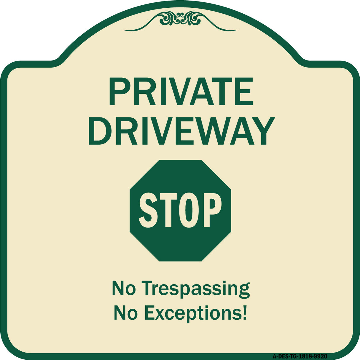 Private Driveway, Stop