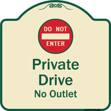 Private Drive, No Outlet With Do Not Enter Symbol