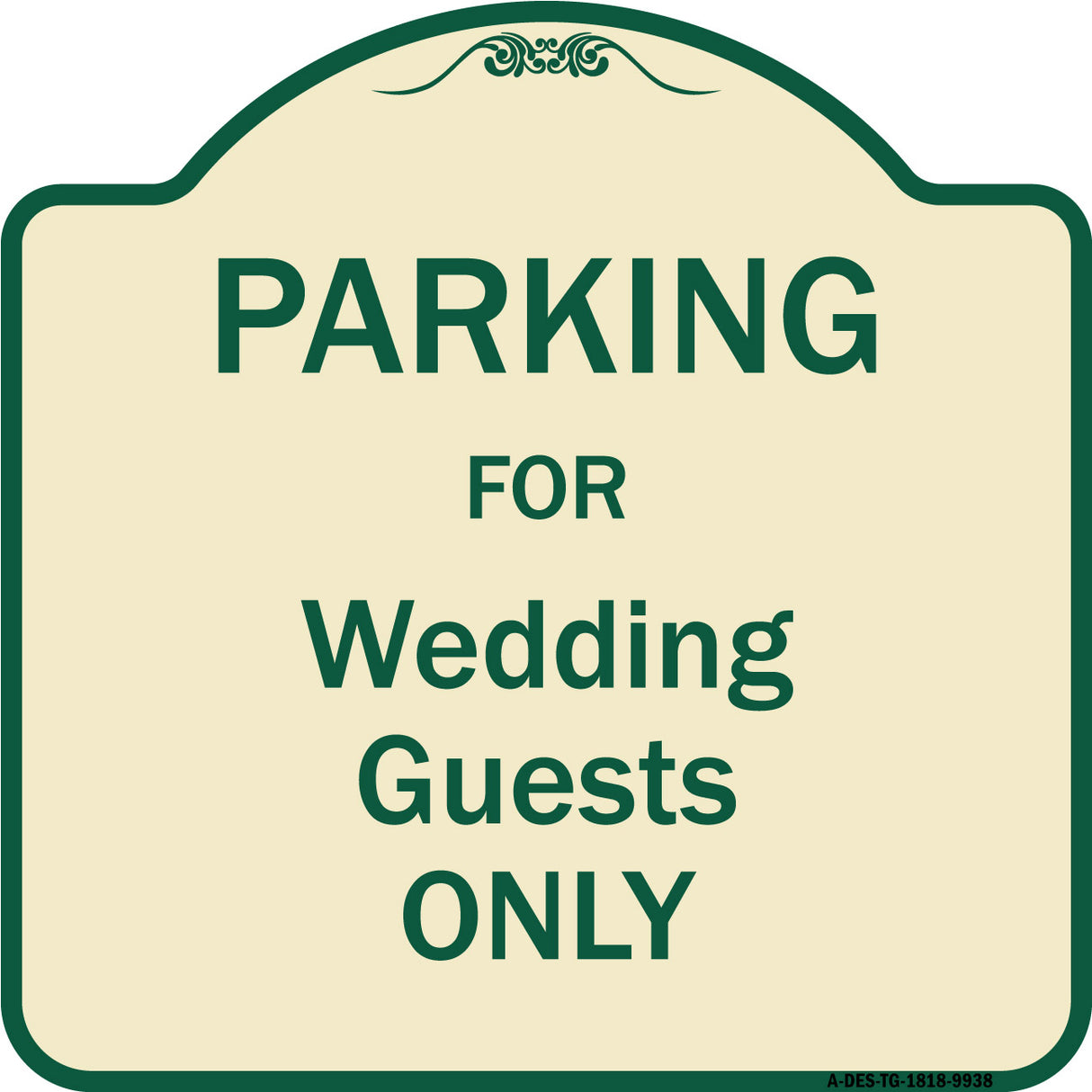 Parking For Wedding Guests Only