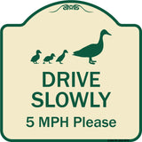 Drive Slowly 5 Mph Please With Duck And Ducklings Walking Graphic