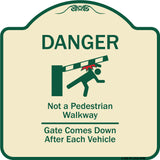 Danger Not A Pedestrian Walkway Gate Comes Down After Each Vehicle
