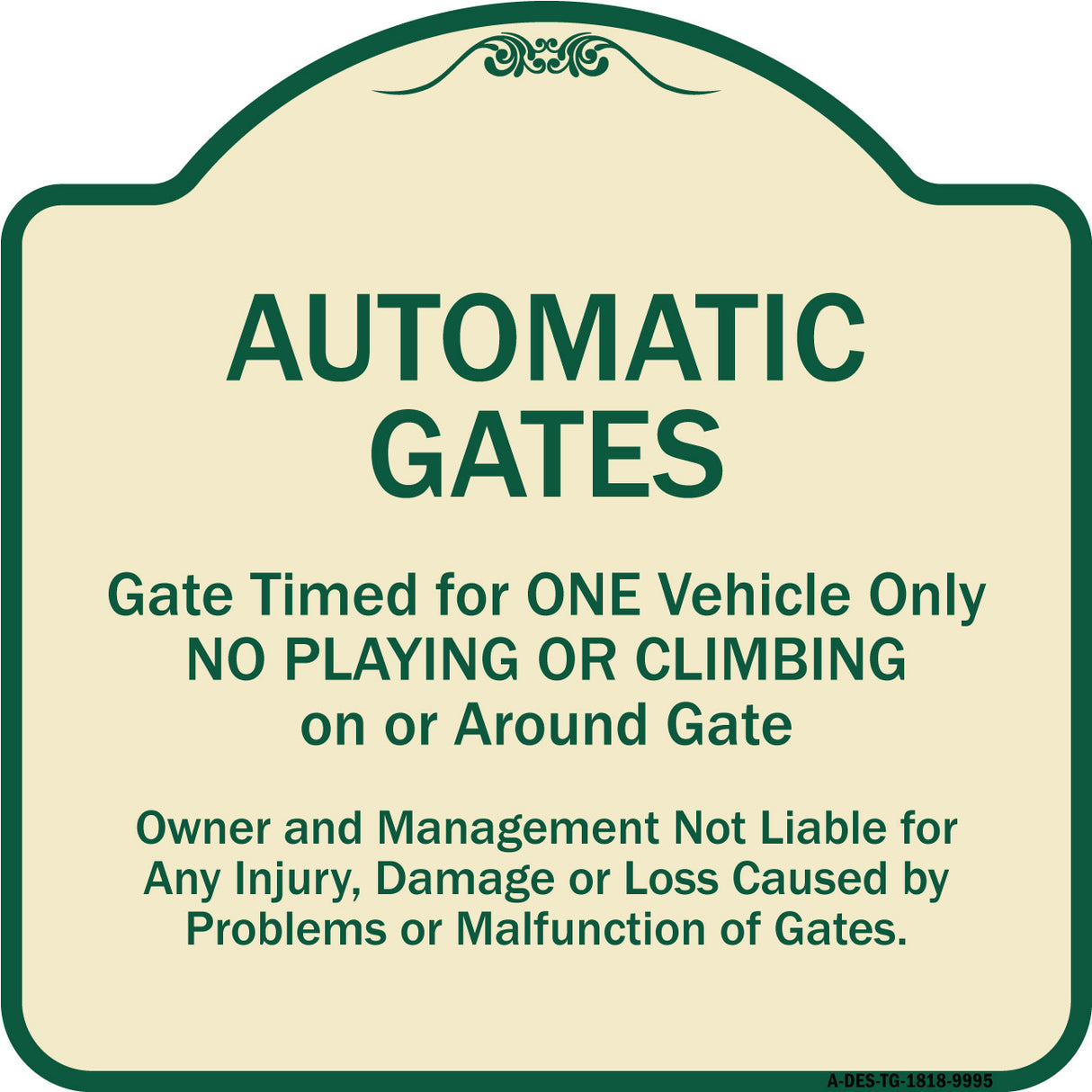 Automatic Gates, Gate Timed For One Vehicle Only
