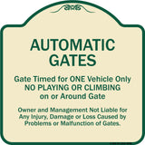 Automatic Gates, Gate Timed For One Vehicle Only