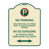 Violators Will Be Towed Away at Vehicle Owners Expense With Symbol No Se Extacione Su Vehiculo Sera Remolcado a Costa Suyo