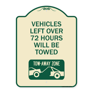 Vehicles Left Over 72 Hours Will Be Towed Tow-Away Zone (With Car Tow Graphic)