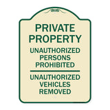 Unauthorized Persons Prohibited Unauthorized Vehicles Removed