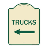 Trucks Sign Trucks (With Left Arrow)