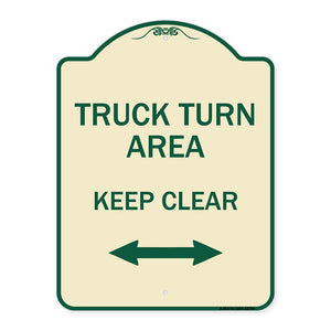 Truck Turn Area Keep Clear (With Bidirectional Arrow)